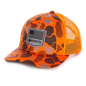 New BERETTA Orange Camo Mesh Hat
